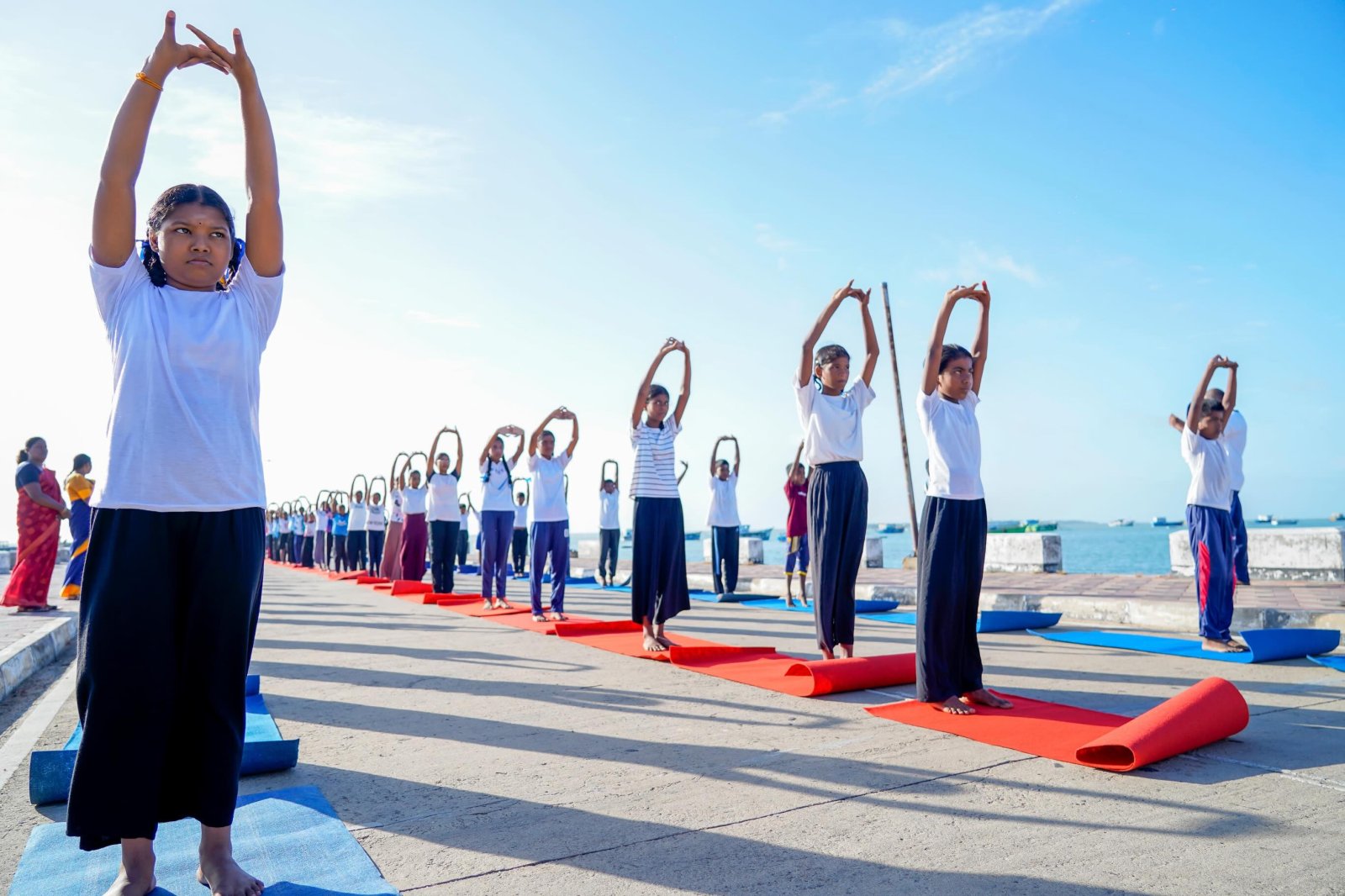 Yoga Session at Nagapooshani Amman Temple at Nainathivu