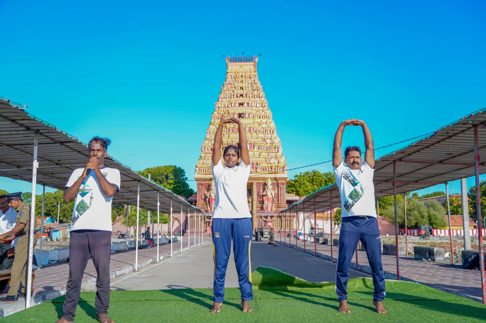 Yoga Session at Nagapooshani Amman Temple at Nainathivu