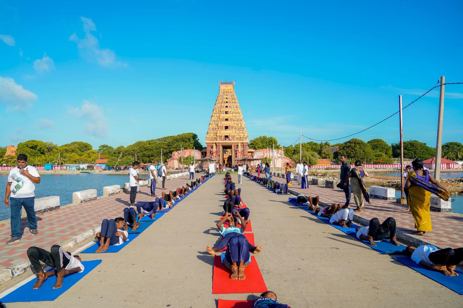 Yoga Session at Nagapooshani Amman Temple at Nainathivu