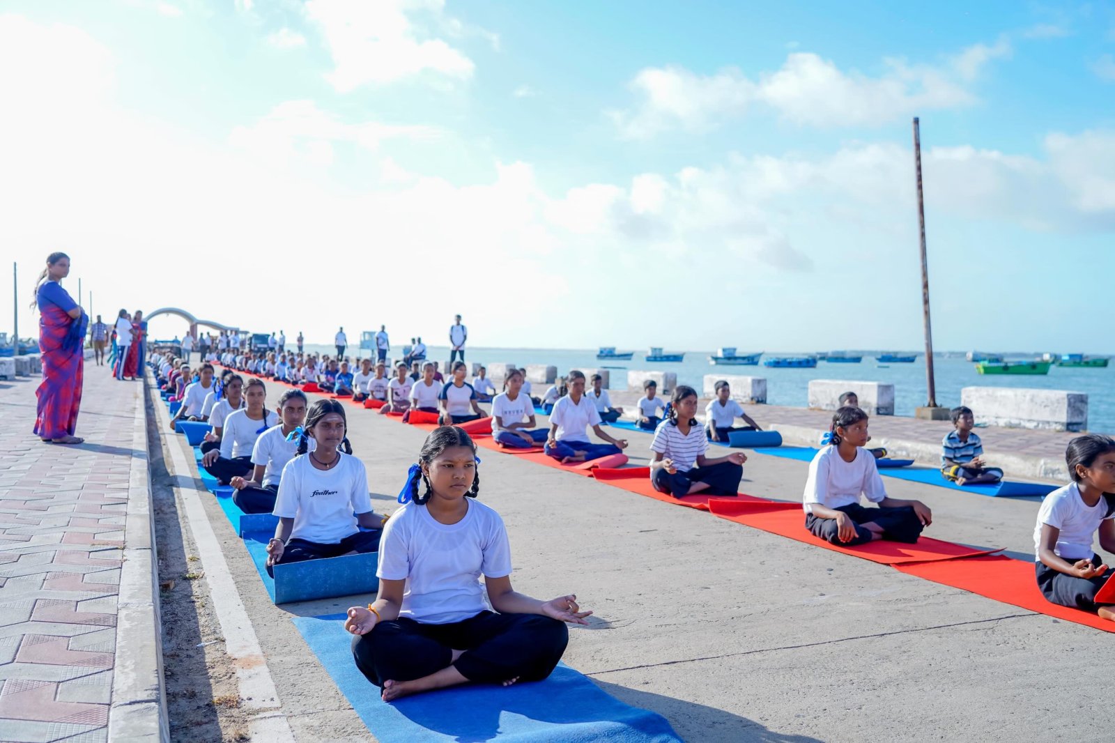 Yoga Session at Nagapooshani Amman Temple at Nainathivu