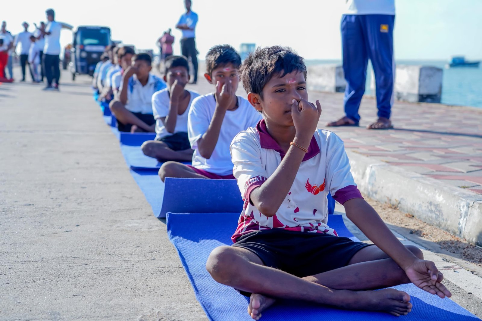 Yoga Session at Nagapooshani Amman Temple at Nainathivu