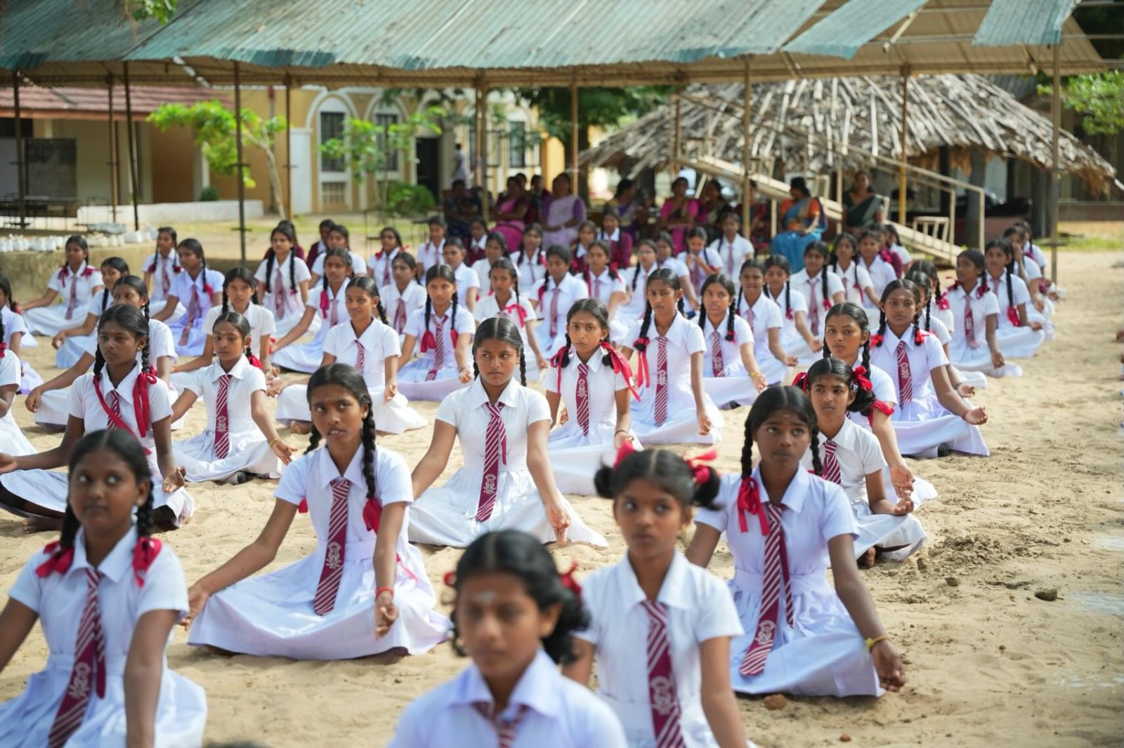 Yoga Session at Puthukkudiyiruppu Central College, Mullaithivu