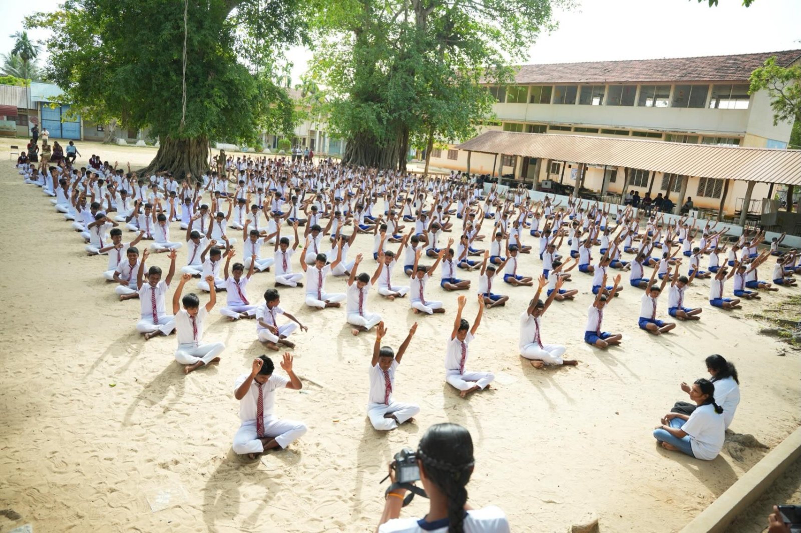 Yoga Session at Puthukkudiyiruppu Central College, Mullaithivu