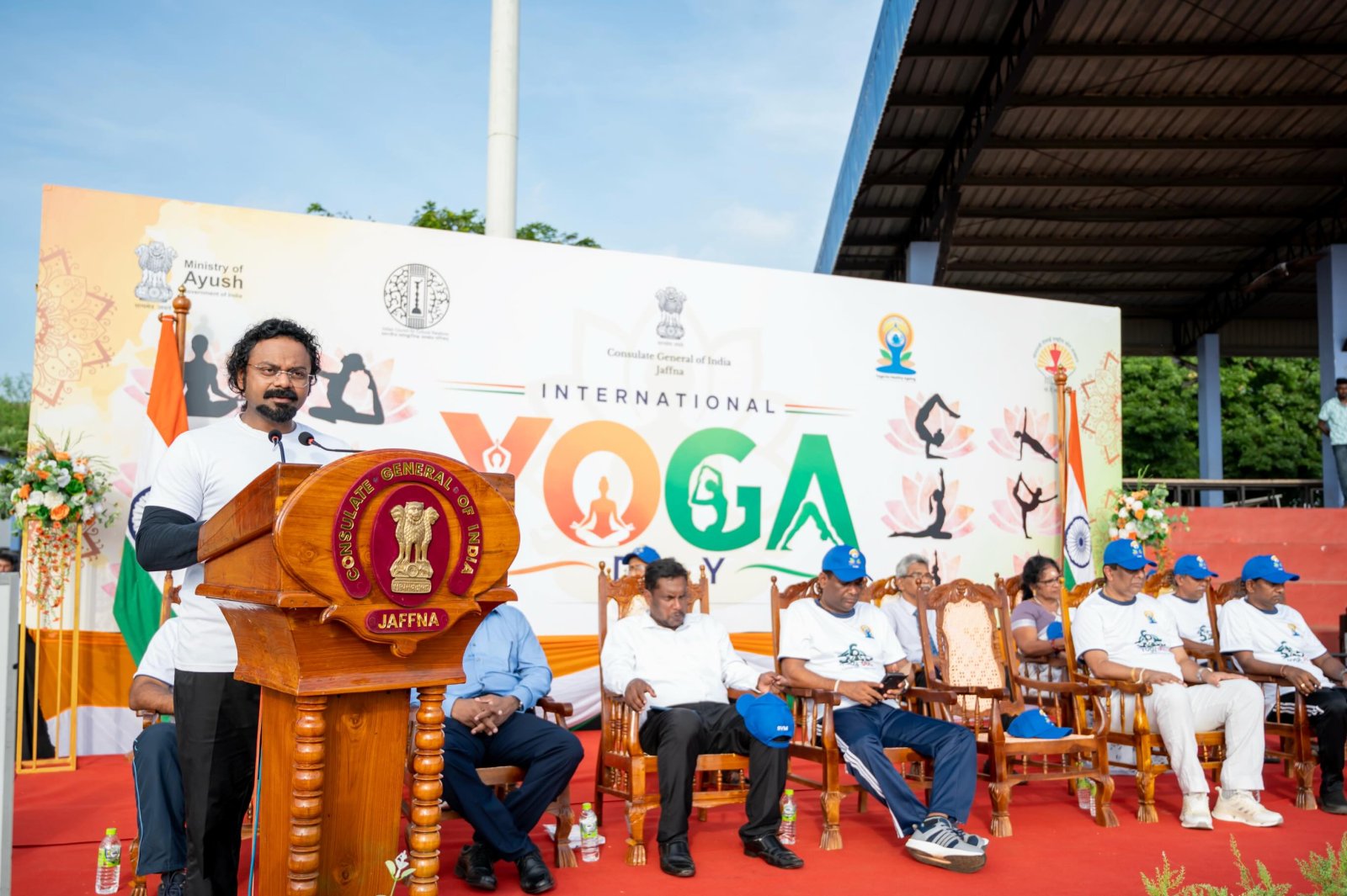 12th International Day of Yoga 2026 celebrations at Durayappah Stadium organized by CGI, Jaffna