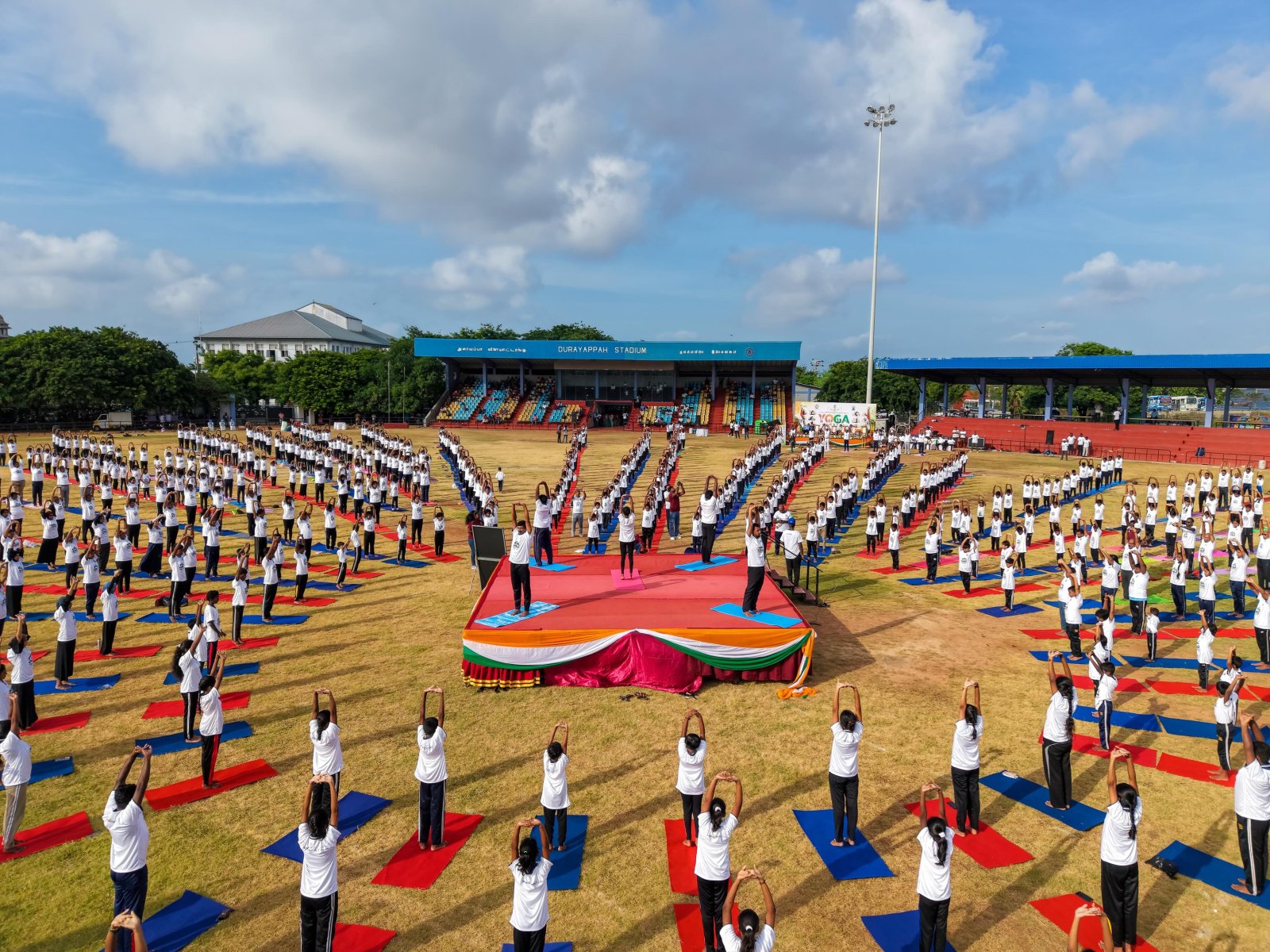 12th International Day of Yoga 2026 celebrations at Durayappah Stadium organized by CGI, Jaffna