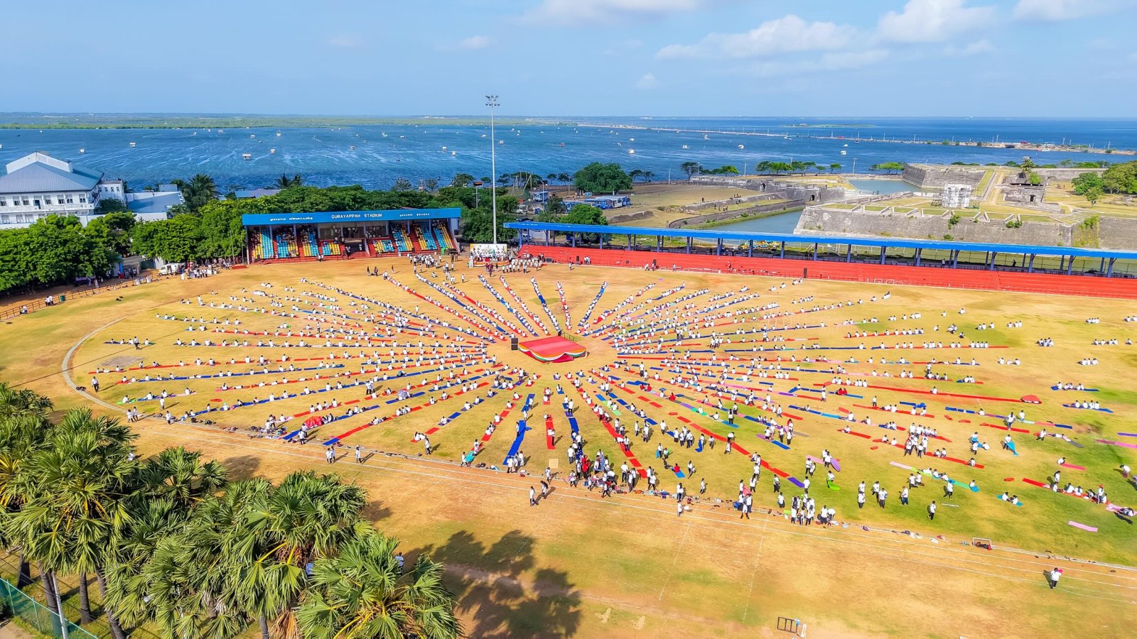 12th International Day of Yoga 2026 celebrations at Durayappah Stadium organized by CGI, Jaffna