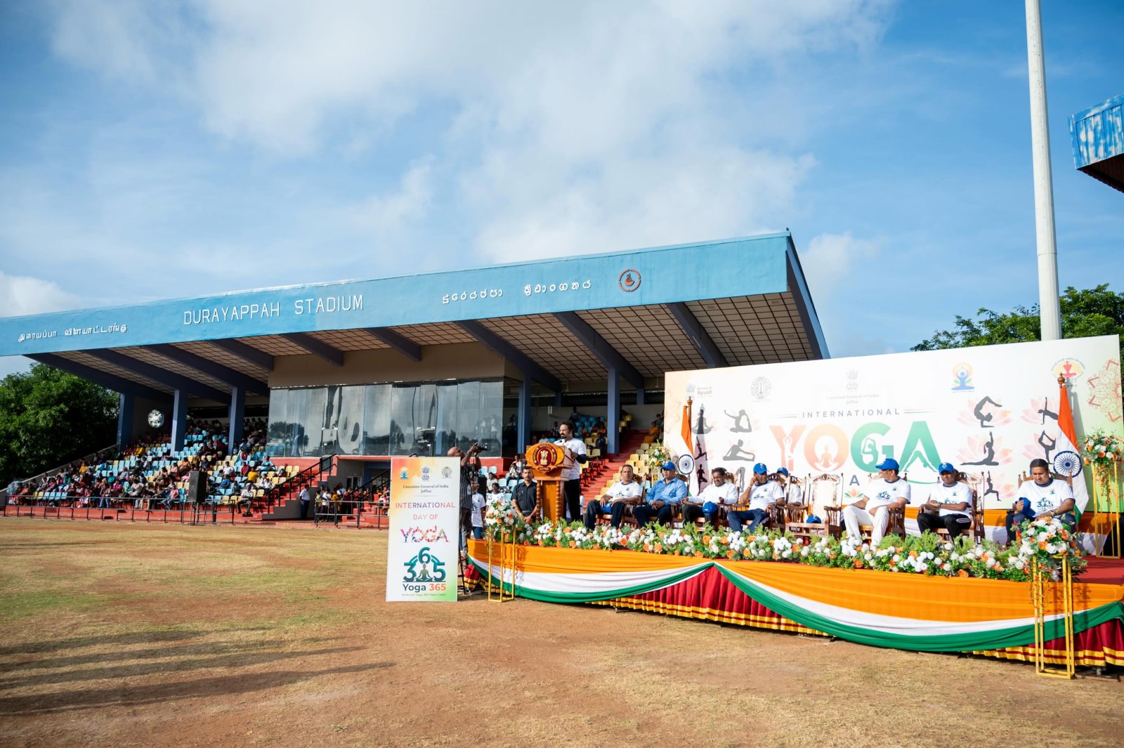 12th International Day of Yoga 2026 celebrations at Durayappah Stadium organized by CGI, Jaffna