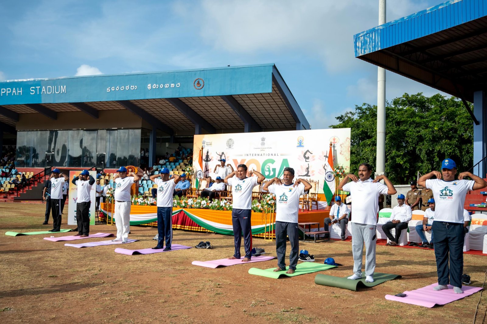 12th International Day of Yoga 2026 celebrations at Durayappah Stadium organized by CGI, Jaffna