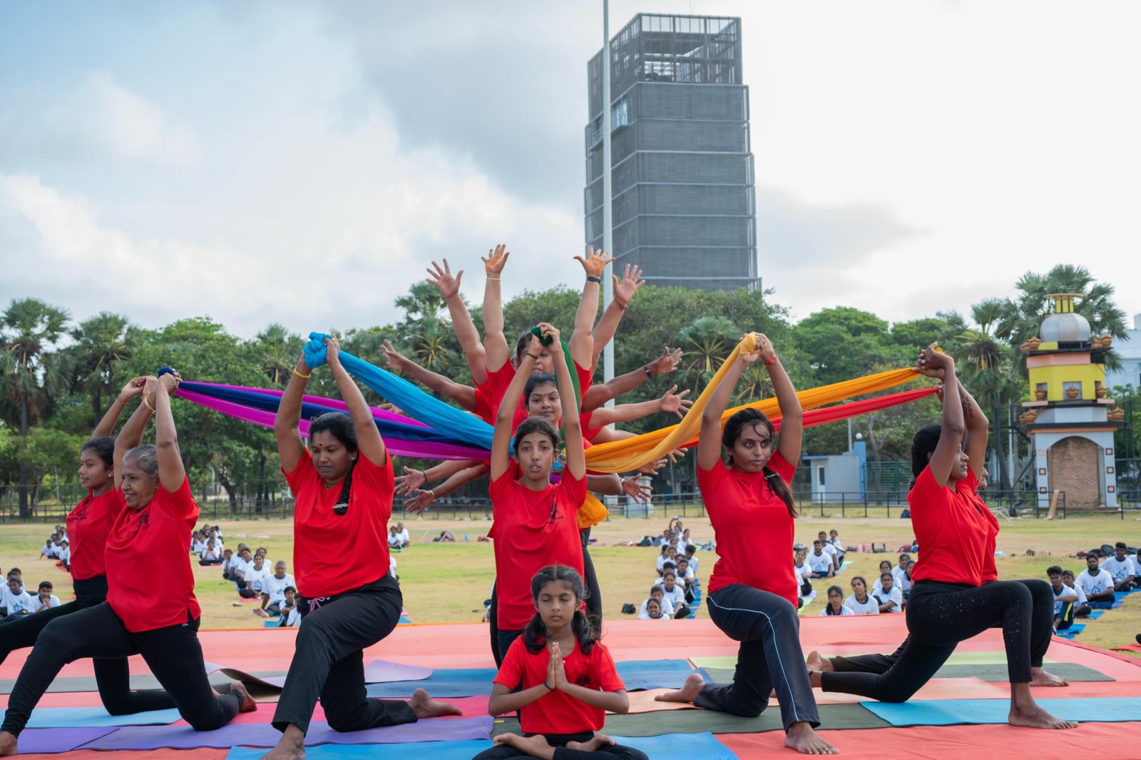 12th International Day of Yoga 2026 celebrations at Durayappah Stadium organized by CGI, Jaffna