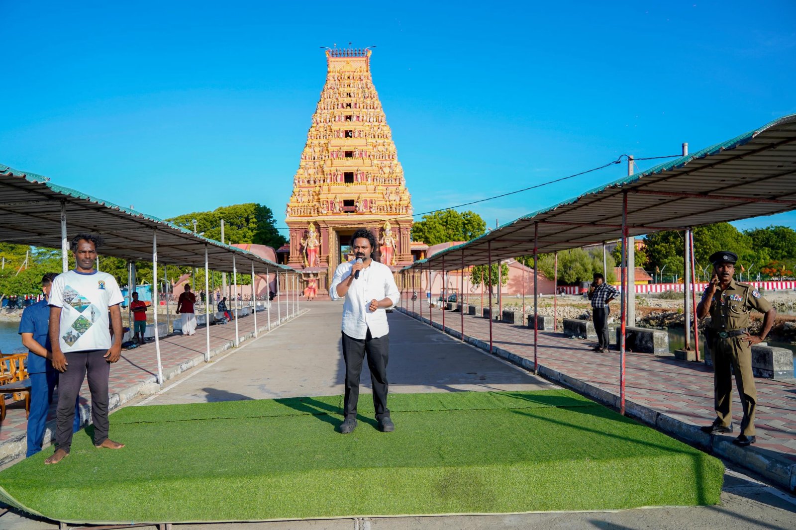 Yoga Session at Nagapooshani Amman Temple at Nainathivu